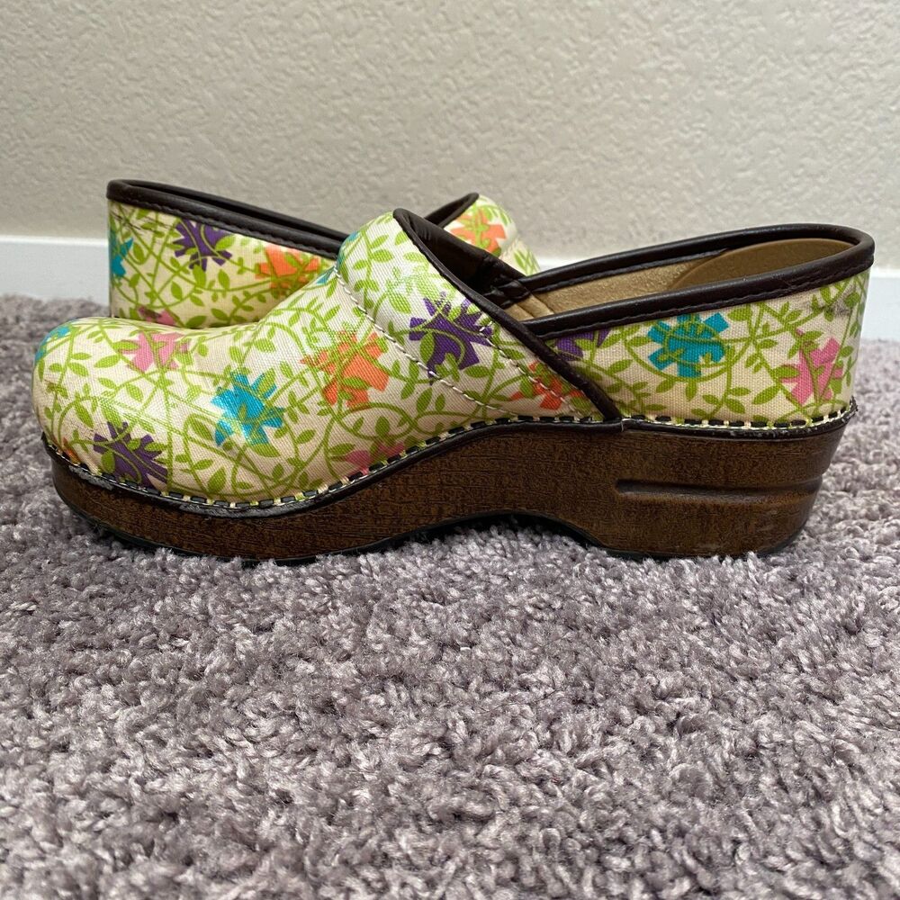DANSKO Vegan Floral Pro Fabric Starburst Medical Nurse Mules Clogs Size 37/6.5-7 - Picture 11 of 12